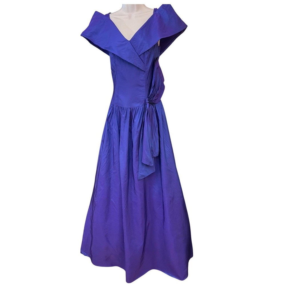 80s Alfred Angelo Purple Irredescent Gown Prom Regencycore Royalcore Glam Gala